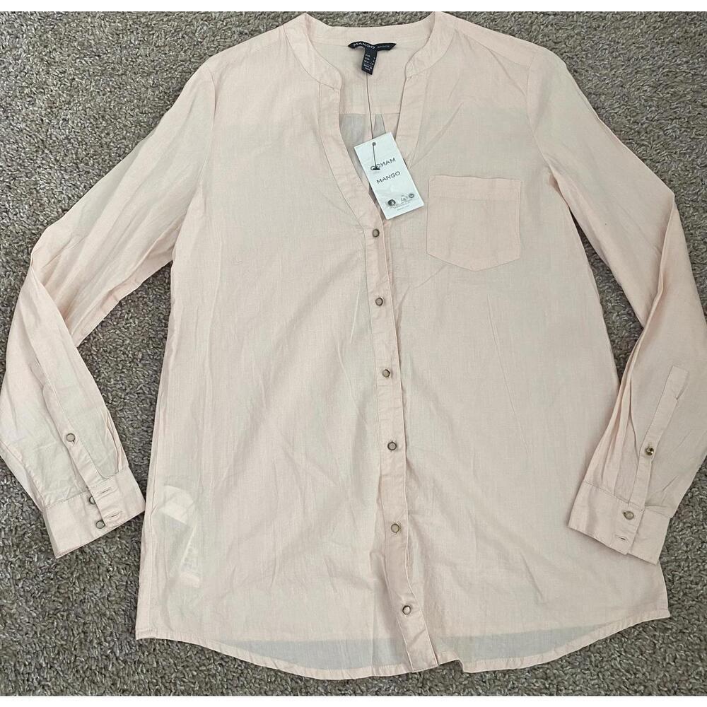 Mango Basics Women's Button-Up Shirt - Light Pink S